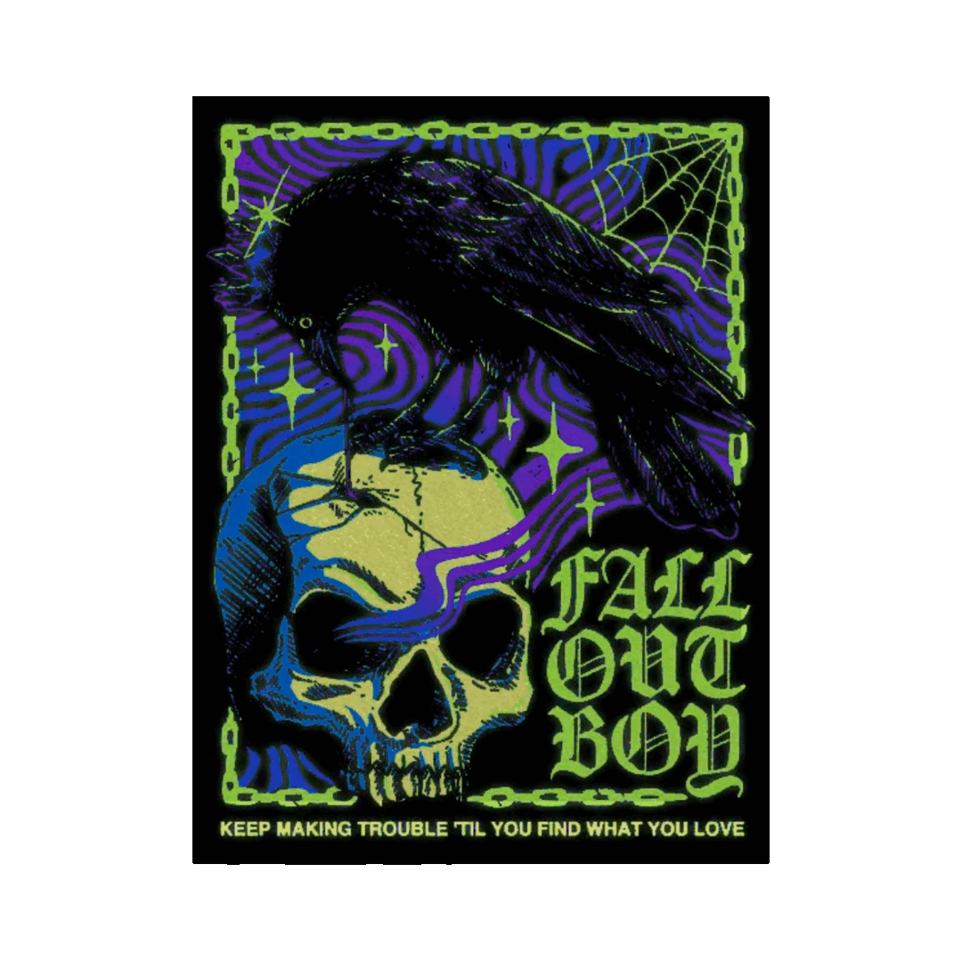 Limited Edition Skull Black Light Poster