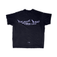 Black t-shirt with the text ’The magic 8-ball never lies’ printed on it.