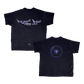 Black t-shirt with ’The Magic 8-Ball Never Lies’ text and Magic 8-Ball design.