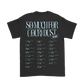 Black t-shirt with light blue text listing tour dates for ’So Much For (Our) Dust 2024’.